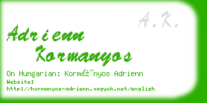 adrienn kormanyos business card